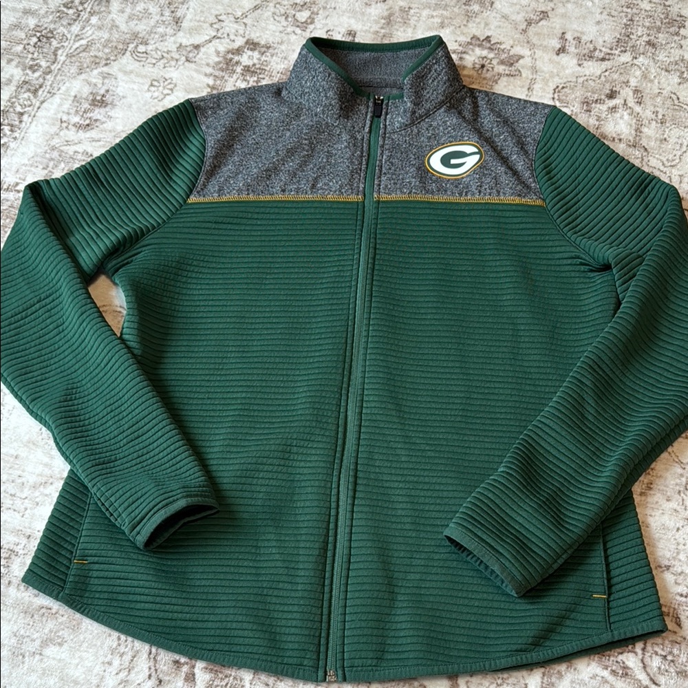 Green Bay Packers Green and Gray Jacket
